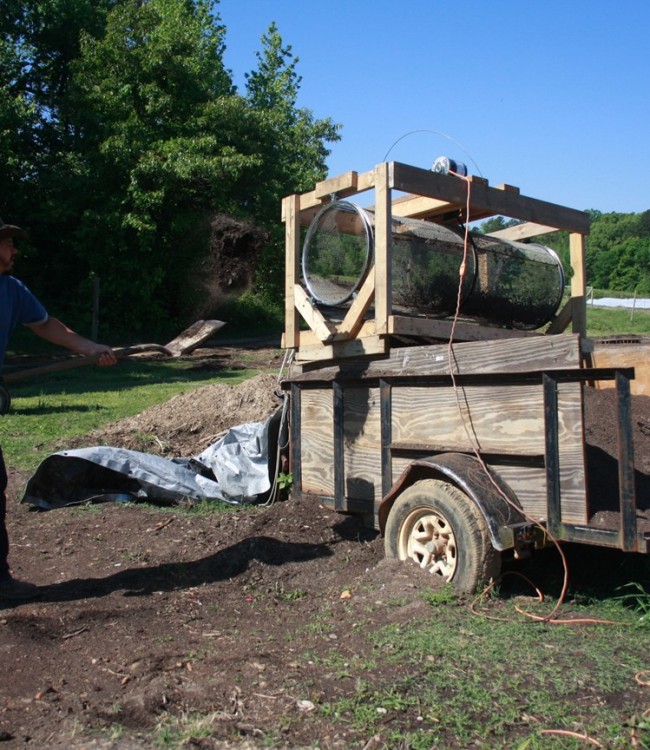 Our home-made compost sifter